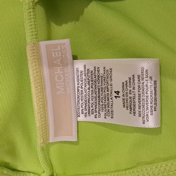 Michael Kors Limeade Color One Shoulder Cutout One Piece Swimsuit - Picture 9 of 11
